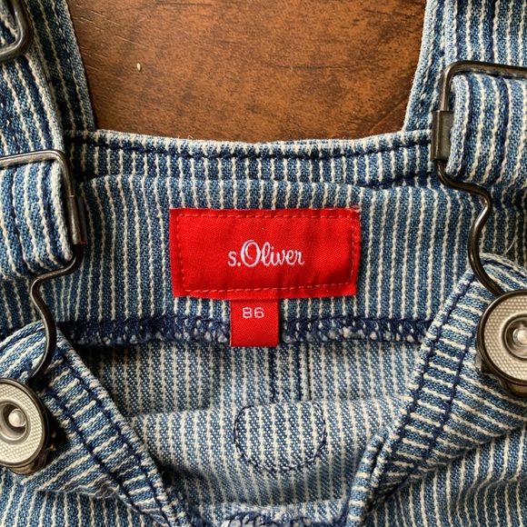 S. Oliver Pinstripe Nautical Anchor Overalls 86 - Picture 3 of 7